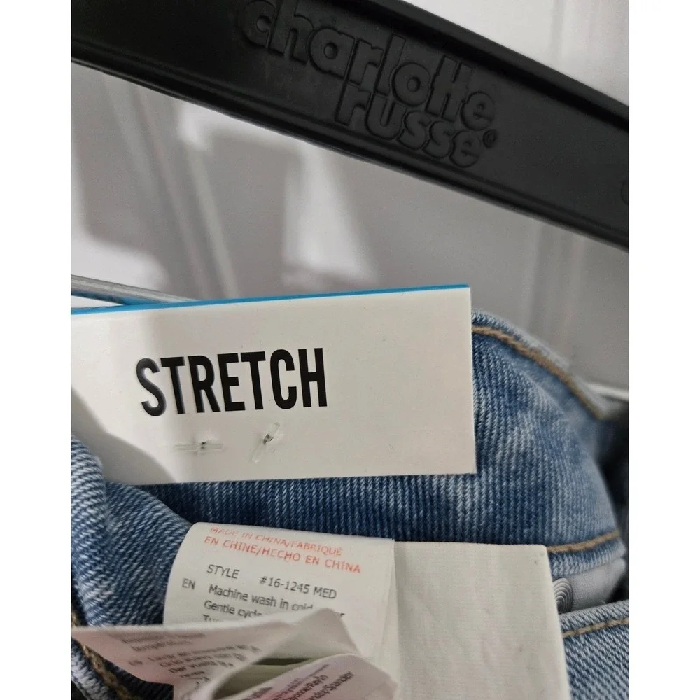 Refuge Denim High Rise Stretch Wide Leg Jeans Light Wash Women Size 7 - Picture 6 of 7